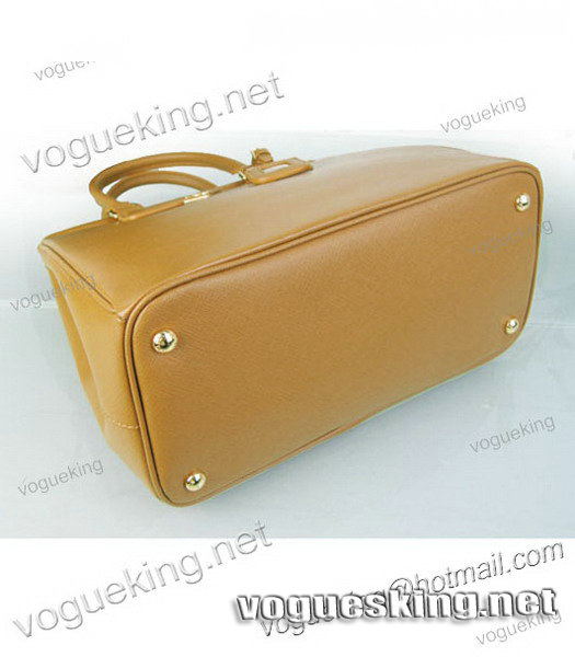 Prada Saffiano Leather Top Handle Bag Apricot-3