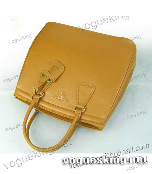 Prada Saffiano Leather Top Handle Bag Apricot-4