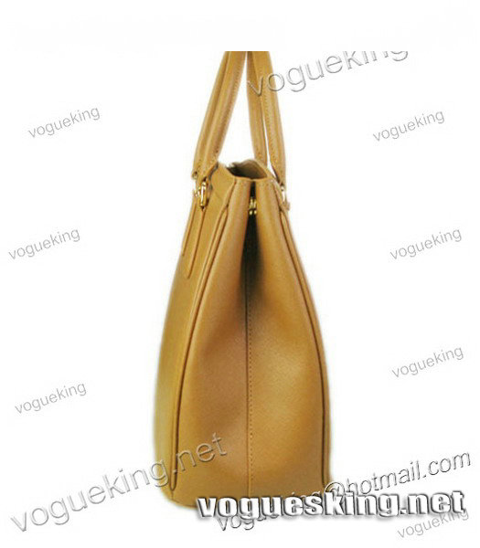 Prada Saffiano Leather Top Handle Bag Apricot-5