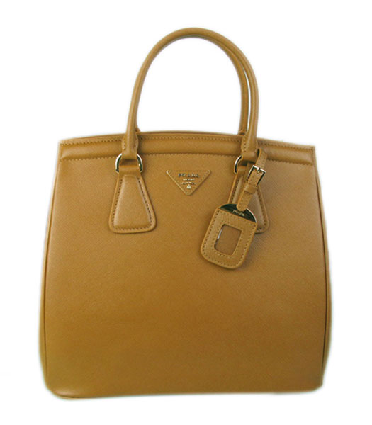 Prada Saffiano Leather Top Handle Bag Apricot