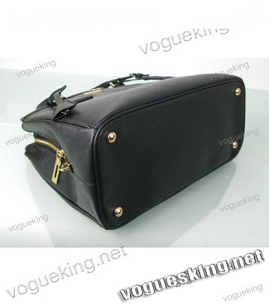 Prada Saffiano Lux Tote Bag Black Cross Veins Leather-6