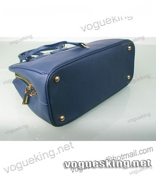 Prada Saffiano Lux Tote Bag Dark Blue Cross Veins Leather-4