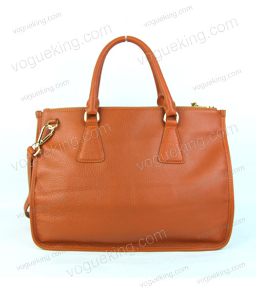Prada Saffiano Orange Imported Leather Tote Handbag-1