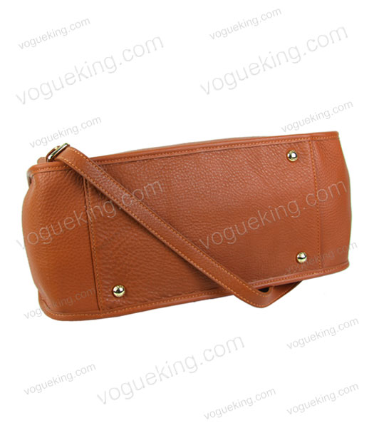 Prada Saffiano Orange Imported Leather Tote Handbag-3