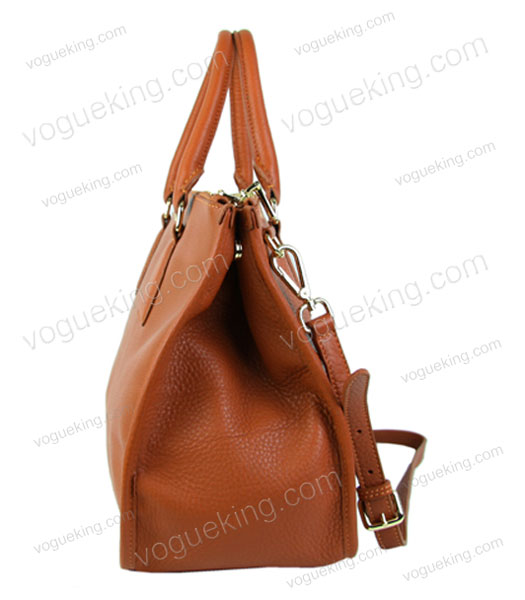 Prada Saffiano Orange Imported Leather Tote Handbag-5