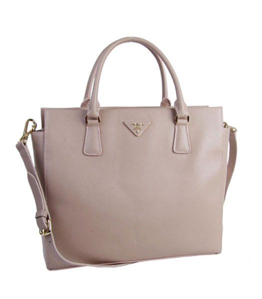 Prada Saffiano Pink Calfskin Leather Tote Bag