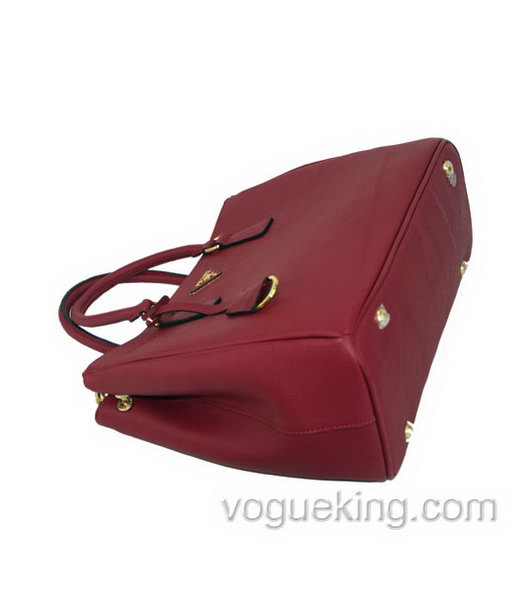 Prada Saffiano Red Calfskin Business Tote Handbag-1