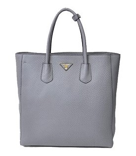 Prada Sapphire Grey Original Leather Tote Bag