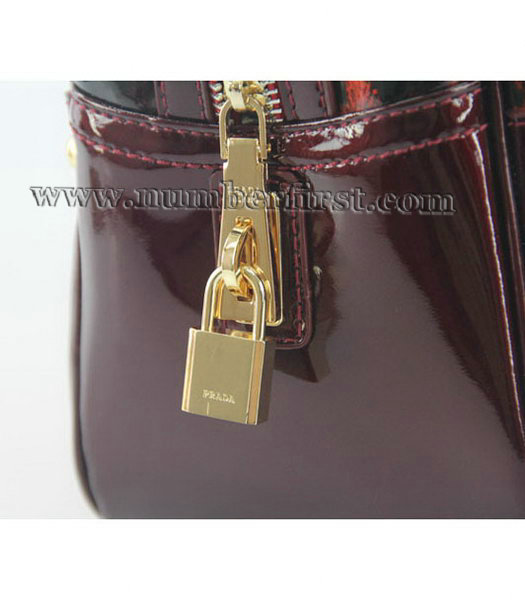 Prada Satchel Red Leopard Patent Leather Bag-3