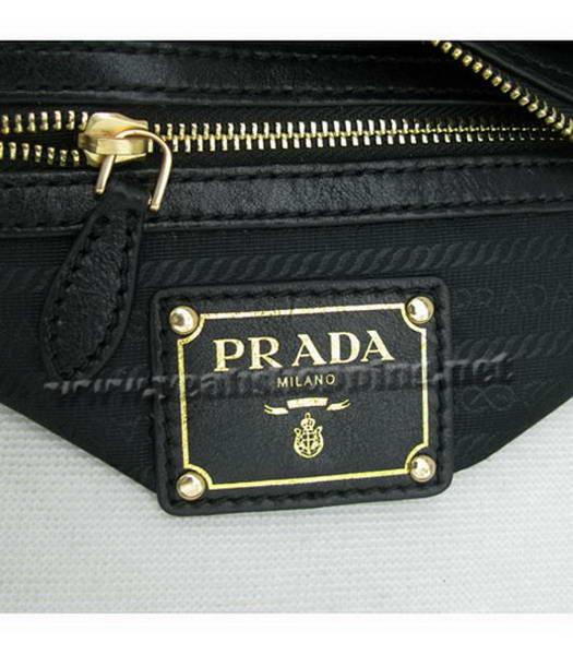 Prada Shiny Calf Leather Top Handle Bag Black-7