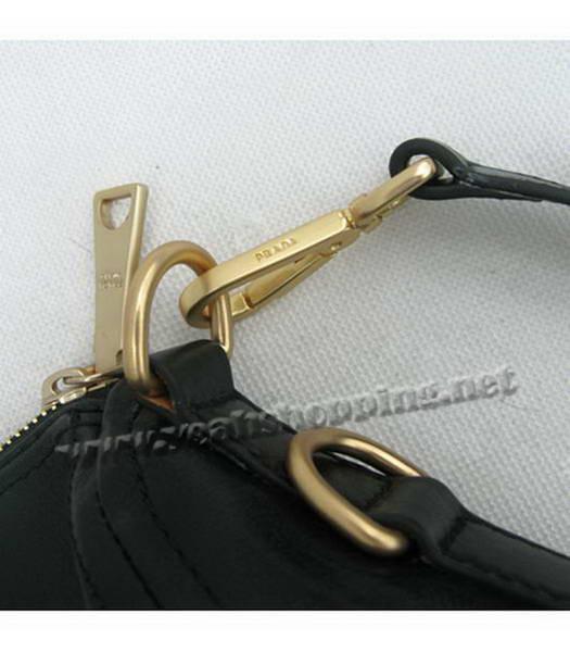 Prada Shiny Calf Leather Top Handle Bag Black-8