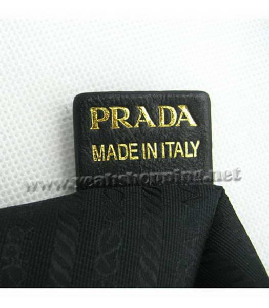 Prada Shiny Calf Leather Top Handle Bag Black-9