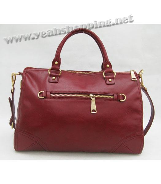 Prada Shiny Calf Leather Top Handle Bag Red-1