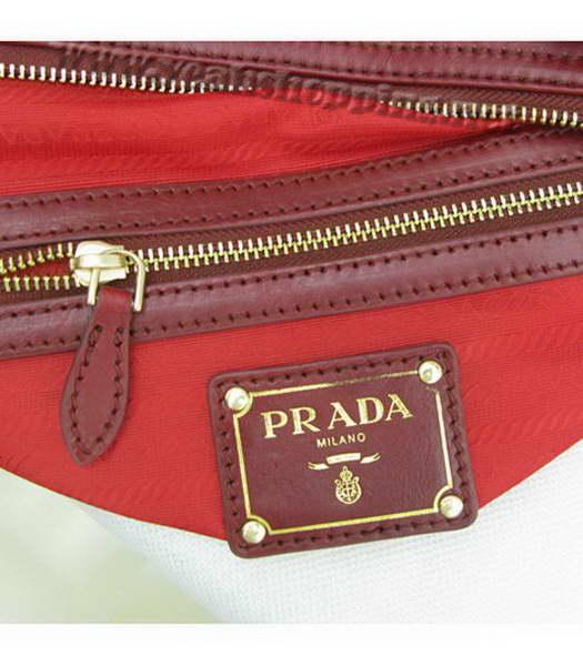 Prada Shiny Calf Leather Top Handle Bag Red-5
