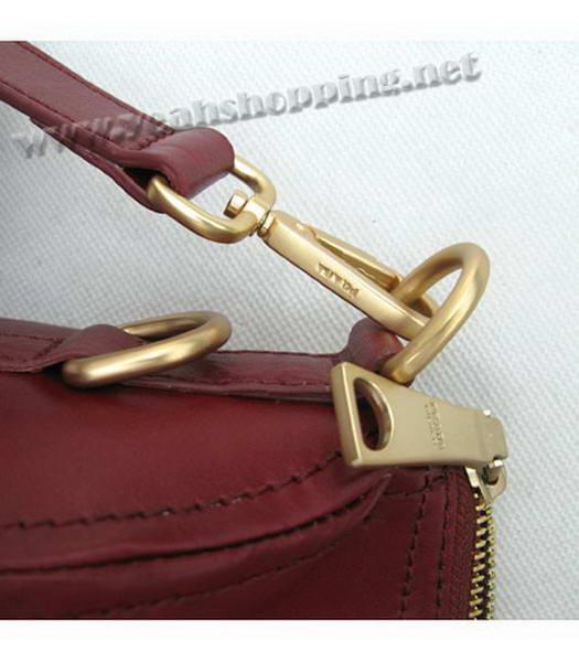 Prada Shiny Calf Leather Top Handle Bag Red-6