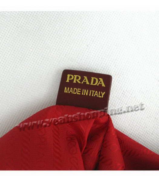 Prada Shiny Calf Leather Top Handle Bag Red-8
