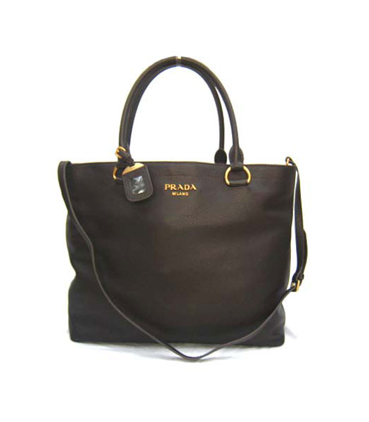 Prada Shopper GM Bag Dark Coffee Leather_BN1713L