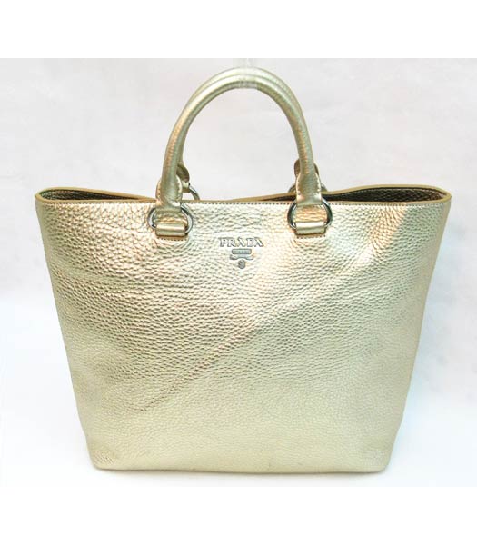 Prada Shopper PM Bag Calfskin Bag Gold