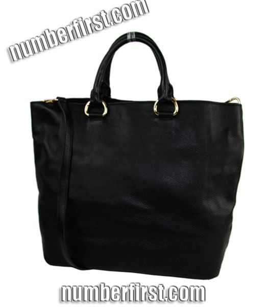 Prada Shopper PM Bag In Black Imported Calfskin Leather-1