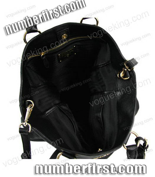 Prada Shopper PM Bag In Black Imported Calfskin Leather-5