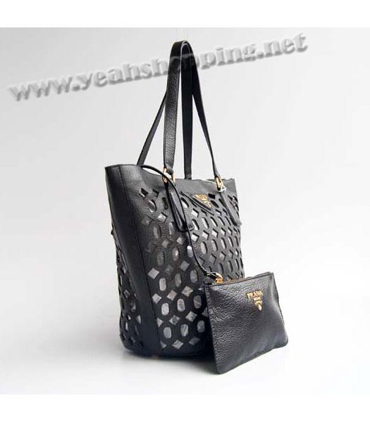 Prada Shoulder Handbag Dark Coffee Calfskin-1