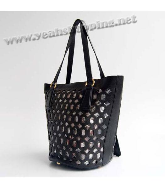 Prada Shoulder Handbag Dark Coffee Calfskin-2