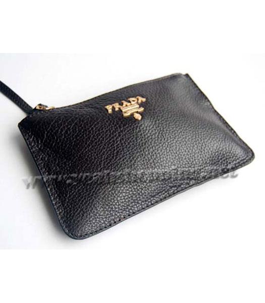 Prada Shoulder Handbag Dark Coffee Calfskin-5