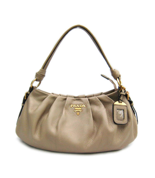 Prada Shoulder Handbag Grey Leather_BR3926