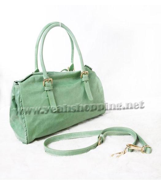 Prada Shoulder Tote Bag Green Calfskin-1