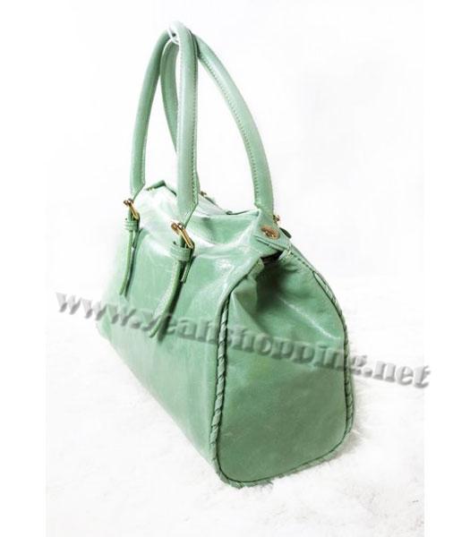 Prada Shoulder Tote Bag Green Calfskin-3