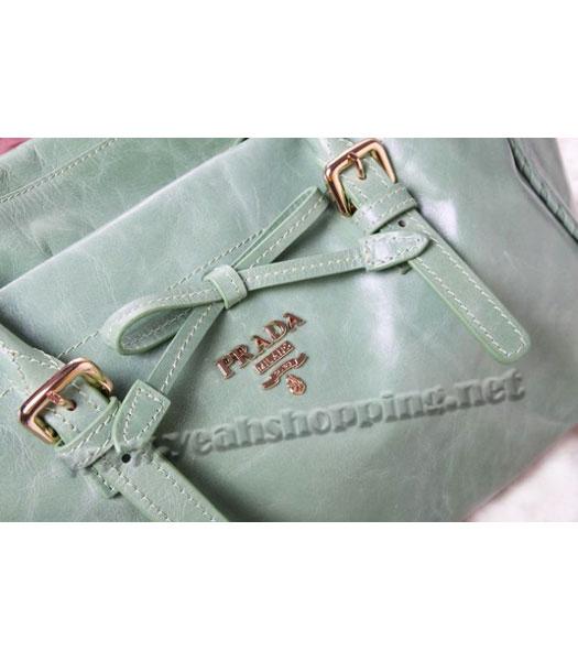 Prada Shoulder Tote Bag Green Calfskin-4