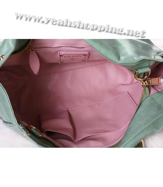 Prada Shoulder Tote Bag Green Calfskin-5
