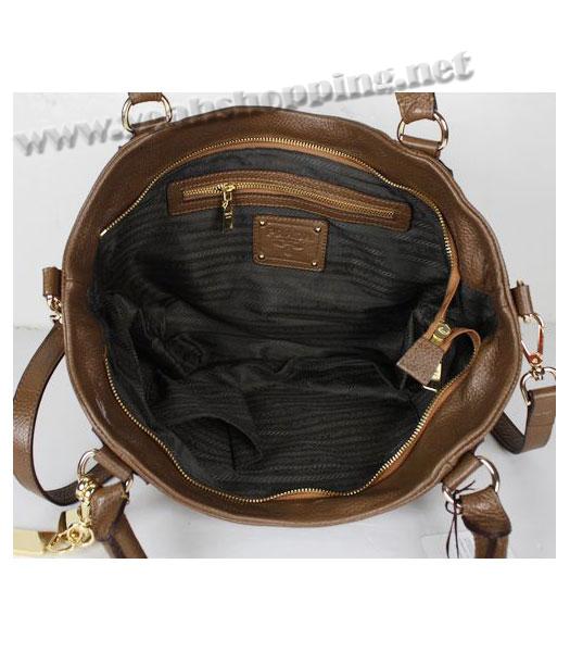 Prada Shoulder Tote Bag Khaki Calfskin-3