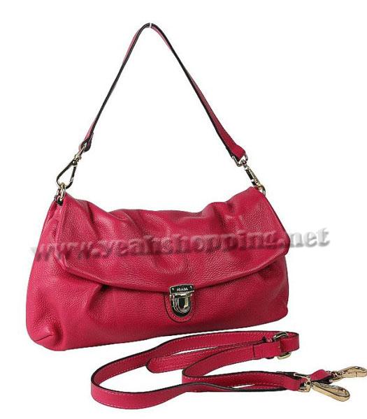 Prada Single Strap Samll Flap Bag in Red Leather-1