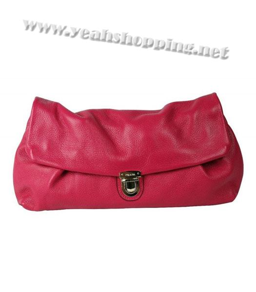 Prada Single Strap Samll Flap Bag in Red Leather-5