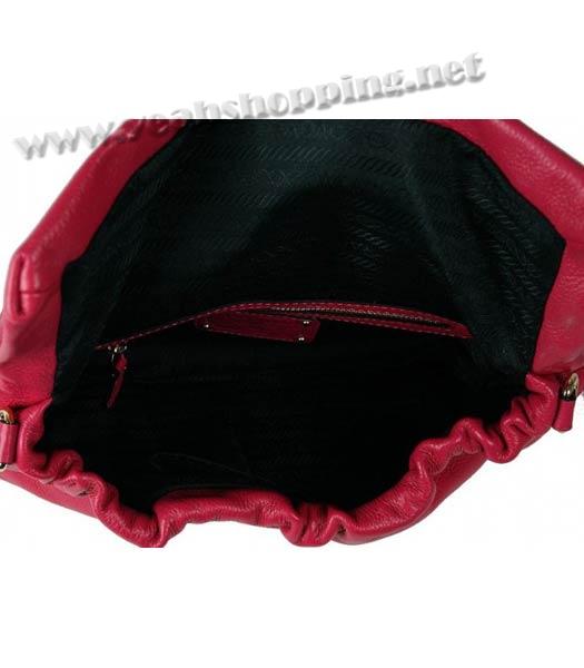 Prada Single Strap Samll Flap Bag in Red Leather-6