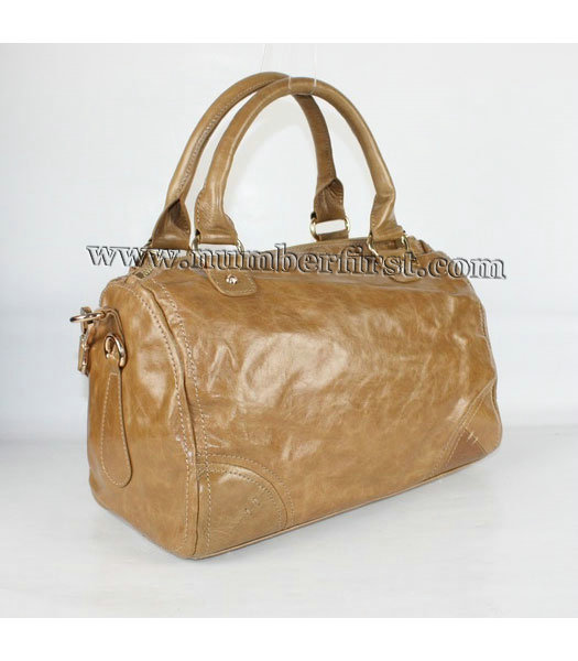 Prada Small Calf Leather Tote Bag in Earth Yellow-1