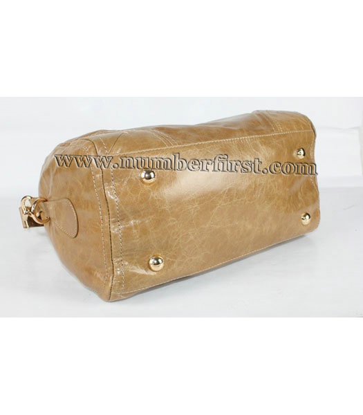 Prada Small Calf Leather Tote Bag in Earth Yellow-2
