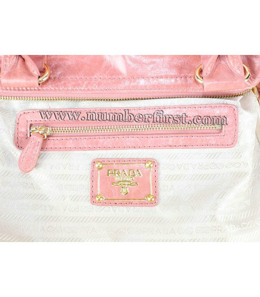 Prada Small Calf Leather Tote Bag in Pink-4