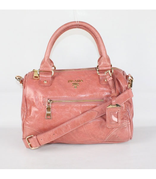 Prada Small Calf Leather Tote Bag in Pink
