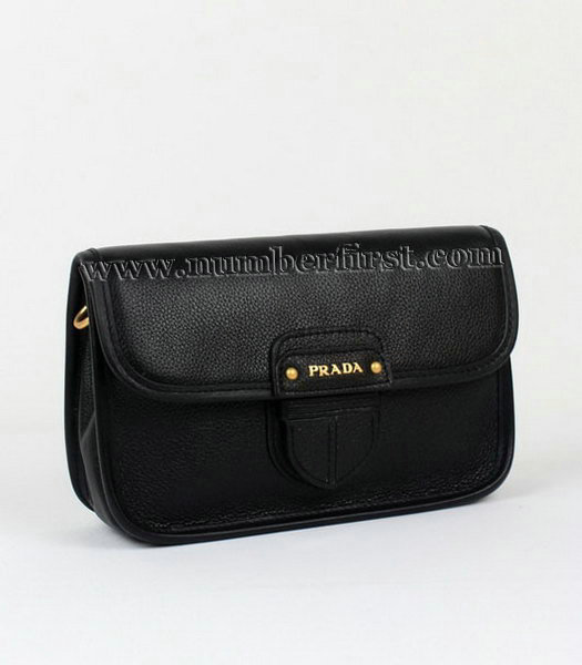 Prada Small Shoulder Bag in Black Leather-5
