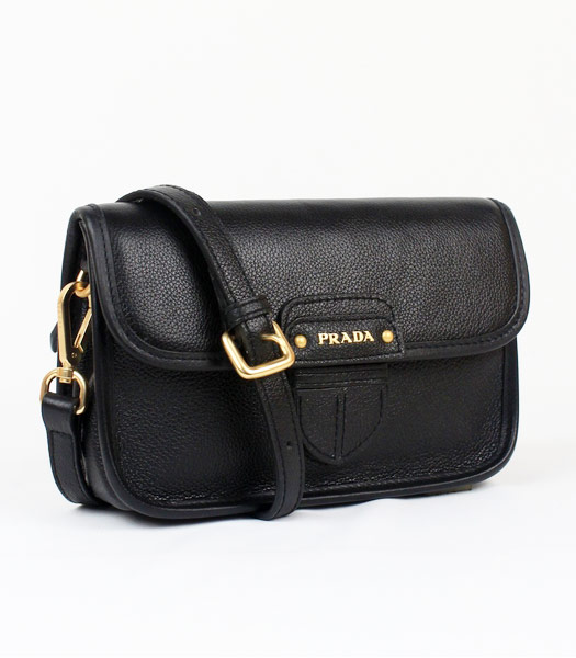Prada Small Shoulder Bag in Black Leather