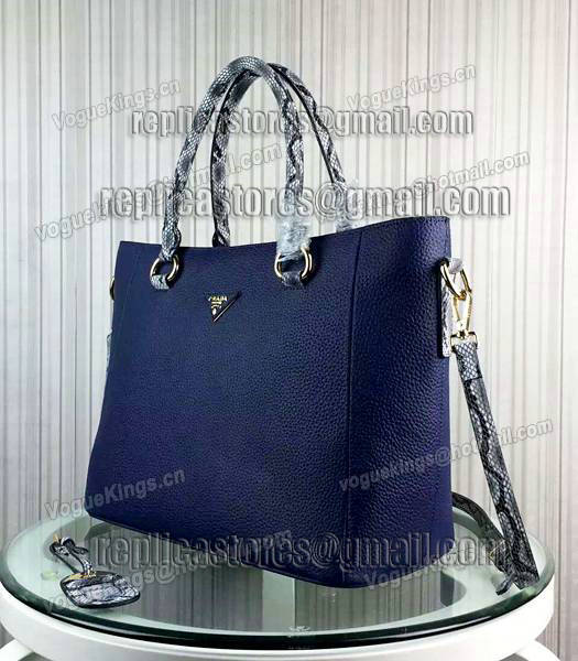 Prada Snake Veins With Cow Leather Handbag BR2969 Sapphire Blue-1