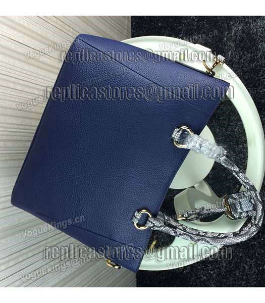 Prada Snake Veins With Cow Leather Handbag BR2969 Sapphire Blue-2
