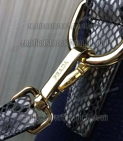 Prada Snake Veins With Cow Leather Handbag BR2969 Sapphire Blue-3