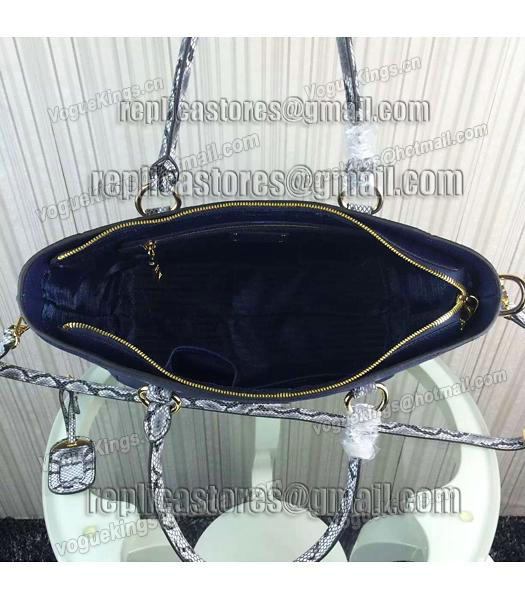 Prada Snake Veins With Cow Leather Handbag BR2969 Sapphire Blue-5