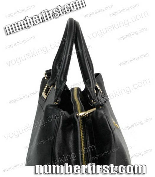 Prada Soft Black Imported Calfskin Leather Tote Bag-6