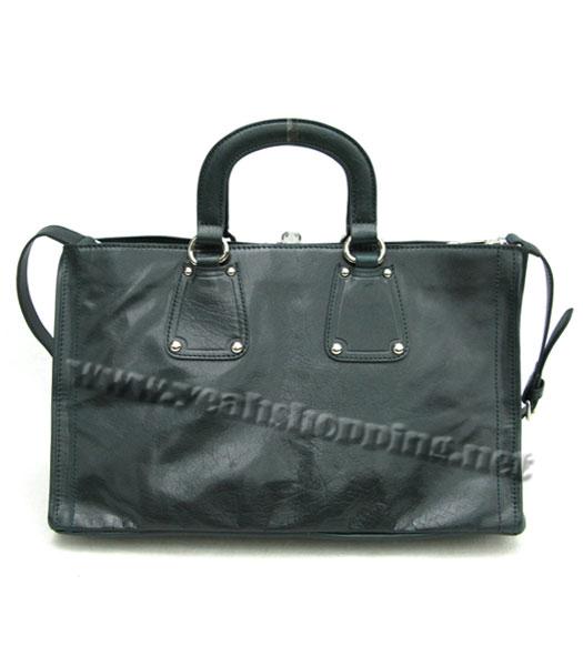 Prada Spazzolato Shopping Tote Bag Dark Green Oil Wax Leather_BN1908-1