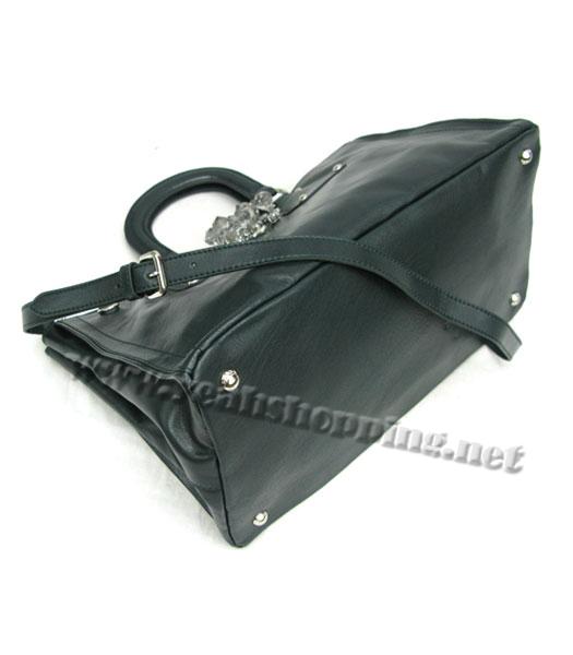 Prada Spazzolato Shopping Tote Bag Dark Green Oil Wax Leather_BN1908-3