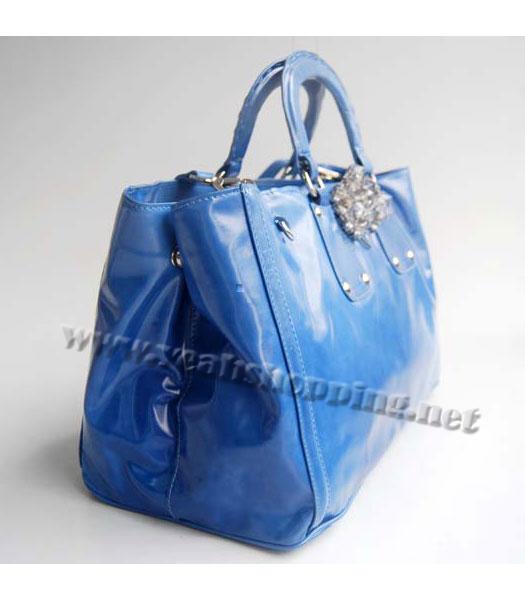 Prada Spazzolato Shopping Tote Handbag in Dark Blue-1